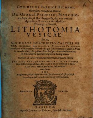 Lithotomia vesicae