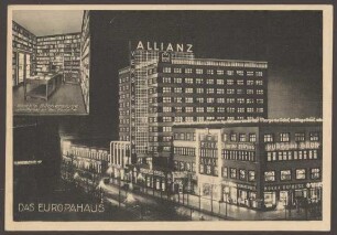 Ansichtskarte „Nachtaufnahme Europahaus“, Stresemannstraße