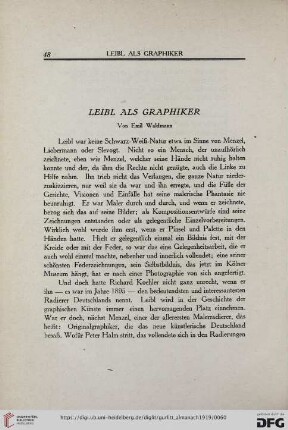 Leibl als Graphiker