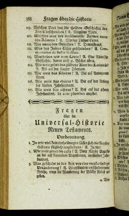 Fragen über die Universal-Historie Neuen Testaments.