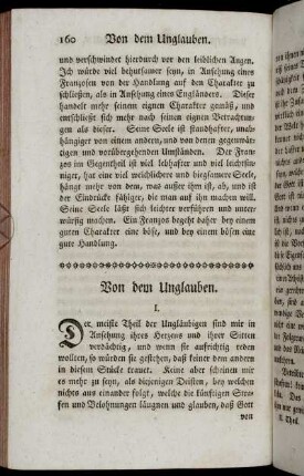 Von dem Unglauben.