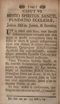 Caput VII. Missio spiritus sancti, fundatio ecclesiæ ...