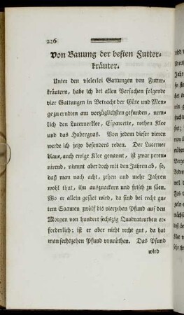 Von Bauung der besten Futterkräuter.