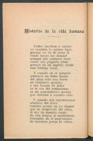 Misterios de la vida humana