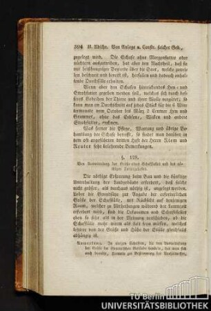 § 129 Von Ausmittelung der Größe eines Schafstalles und des nöthigen Futtergelasses