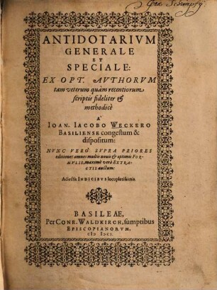 Antidotarium generale et speciale