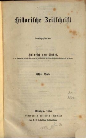 Historische Zeitschrift : HZ. 11. 1864