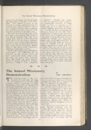 The annual missionary demostration