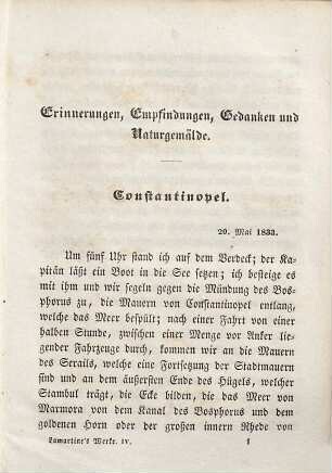 A. von Lamartine's sämmtliche Werke, 4. Erinnerungen, Empfindungen, Gedanken und Naturgemälde, während einer Reise in den Orient in den Jahren 1832 und 1833, oder Bemerkungen eines Reisenden ; 3
