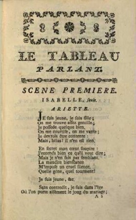 Le Tableau Parlant : Comédie-Parade, En un Acte & en Vers, Meslée D'Ariettes