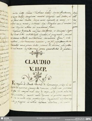 Claudio. V. Imp.e