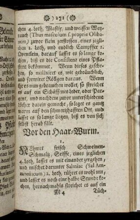 Vor den Haar-Wurm
