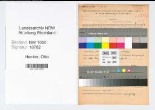 Entnazifizierung Otto Hecker, geb. 25.05.1898 (Kaufmann)