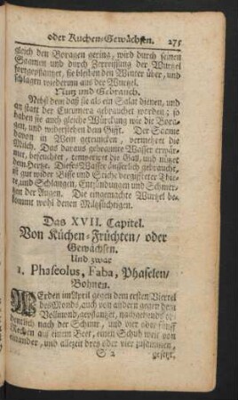 Das XVII. Capitel. Von Küchen-früchten / oder Gewächsen.