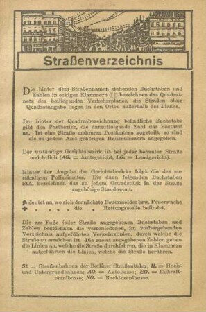 Straßenverzeichnis