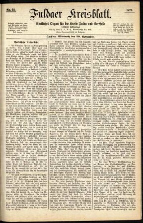 Ausgabe vom Mittwoch, den 20. November 1878.