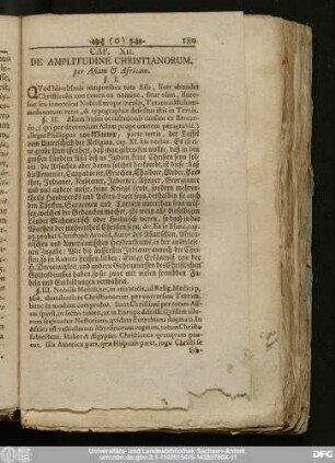 Cap. XII. De Amplitudine Christianorum.