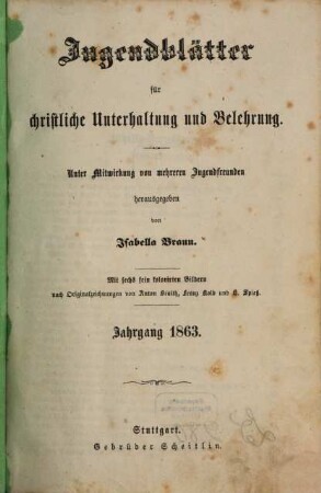 Jugendblätter, 1863