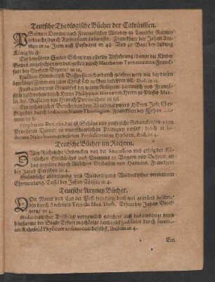 Teutsche Theologische Bücher der Calvinisten.