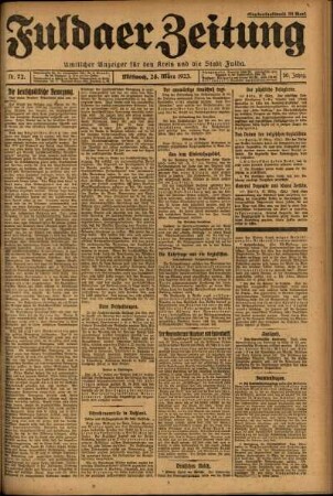 Ausgabe vom Mittwoch, den 28. März 1923.