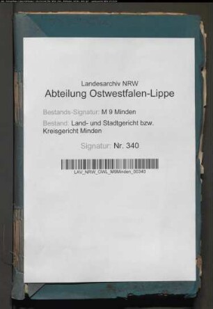 Erbschaftsstempel (Nachlassregelungen). Kreisgericht Minden