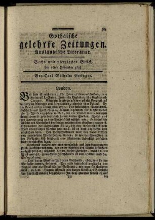 Sechs und vierzigstes Stück, den 16ten November 1793.