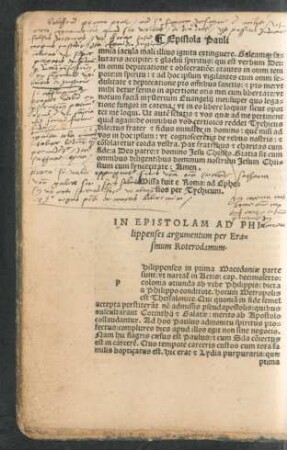 In Epistolam Ad Philippenses argumentum ...