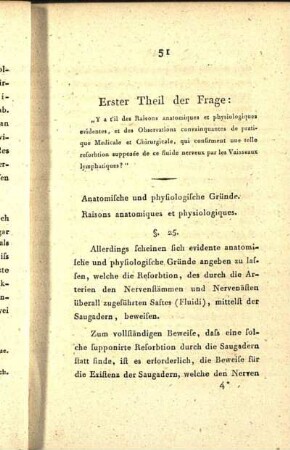 Anatomische und physiologische Gründe. Raisons anatomiques et physiologiques.