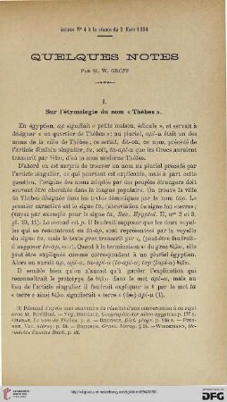 Quelques notes