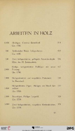 Arbeiten in Holz (Nr. 514-529)