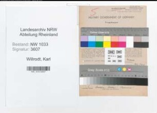 Entnazifizierung Karl Willrodt , geb. 13.02.1914 (Polizeibeamter)