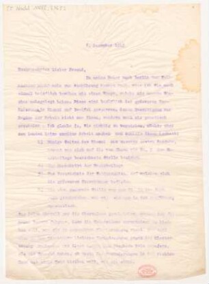 Brief an Karl Klindworth : 06.01.1912