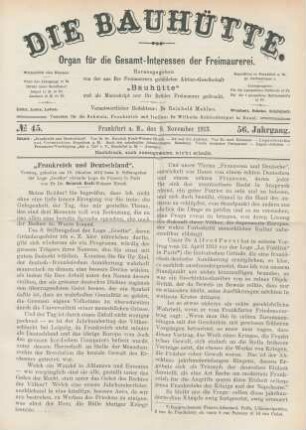 No. 45. Frankfurt a. M., den 8. November 1913. 56. Jahrgang.