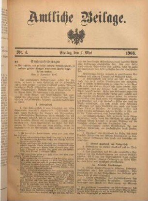 4: Beilage vom Freitag, 1. Mai 1908