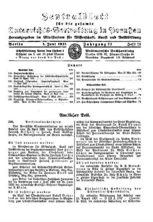 Einheitliche Gestaltung der Sütterlin-Schreibhefte : [Amtlicher Teil]