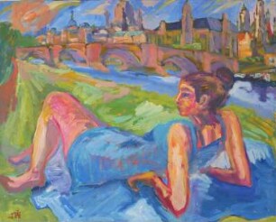 Liegende, Elbwiesen Dresden
