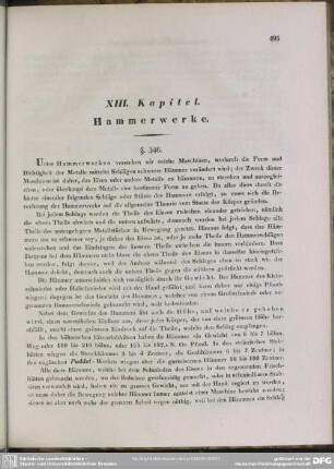 XIII. Kapitel. Hammerwerke