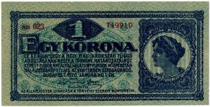 Geldschein, 1 Korona, 1.1.1920