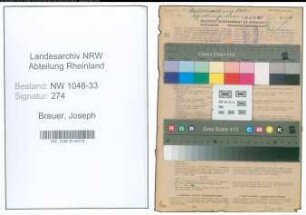 Entnazifizierung Joseph Breuer , geb. 30.03.1878 (Lehrer)