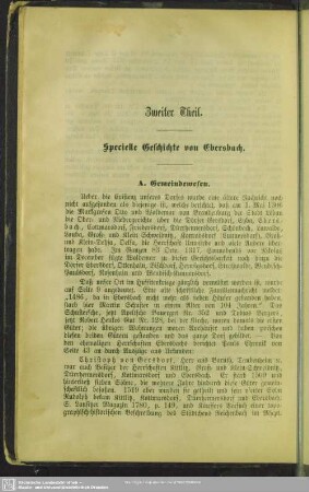 Zweiter Theil. Specielle Geschichte von Ebersbach