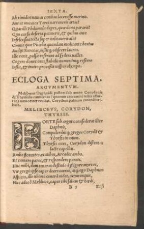 Ecloga Septima.
