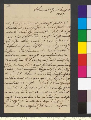Brief von Sachsen-Weimar und Eisenach, Luise Augusta Großherzogin von an Goethe, Johann Wolfgang von
