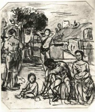 Figurale Komposition : Marées, Hans von : Figurale Komposition, Rötelzeichnung