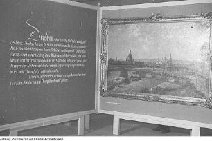 Dresden, Neues Rathaus, Dr.-Külz-Ring 19. Lichthof, Ausstellung präsentiert Vorschläge und Anregungen für den Wiederaufbau Dresdens, 1952