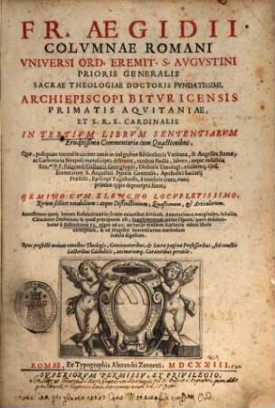 In tertium librum Sententiarum commentaria