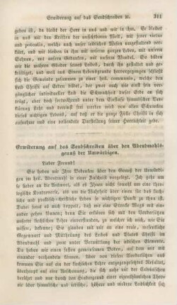 311-324 Erwiderung auf das Sendschreiben über den Abendmahlsgenuß der Unwürdigen