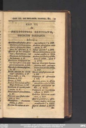 Cap. III. de Philosophia Gentilium, Speciatim Barbarica.