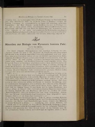 Miscellen zur Biologie von Pyrameis huntera Fabr.