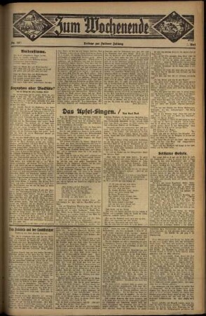 Dritte Ausgabe vom Sonntag, den 13. Mai 1934.