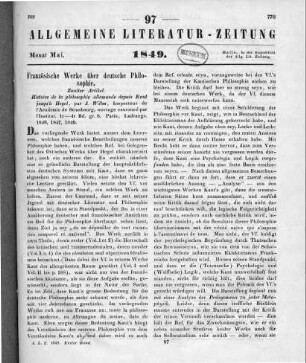 Willm, J.: Histoire de la philosophie allemande depuis Kant jusqu'à Hegel. Paris: Ladrange 1846-49